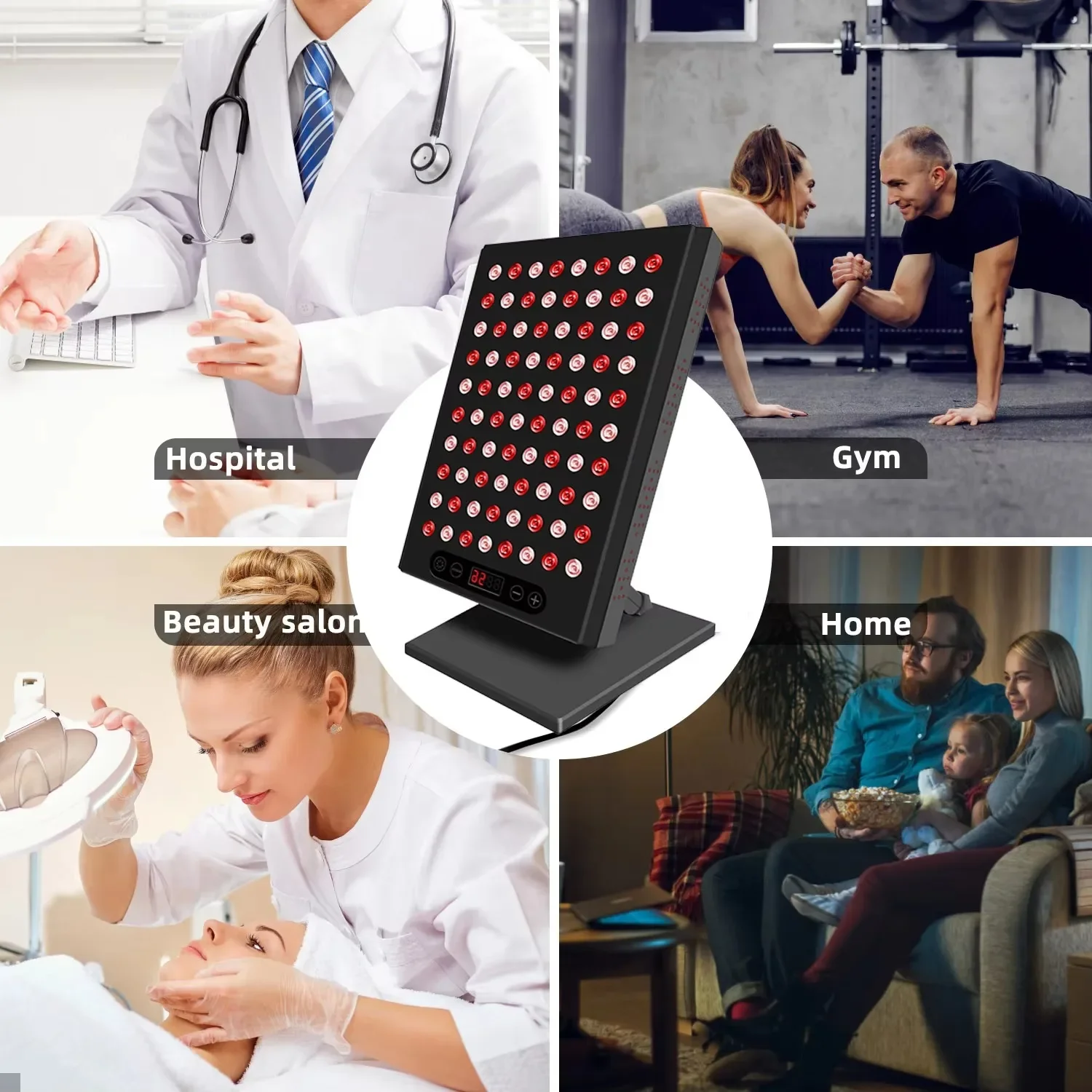 لوحة LED حمراء بالقرب من الأشعة تحت الحمراء 660 نانومتر 850 نانومتر جهاز علاج بالضوء الأحمر للألم والجلد والانتعاش والنوم ولوحة طاقة عالية محمولة منزلية