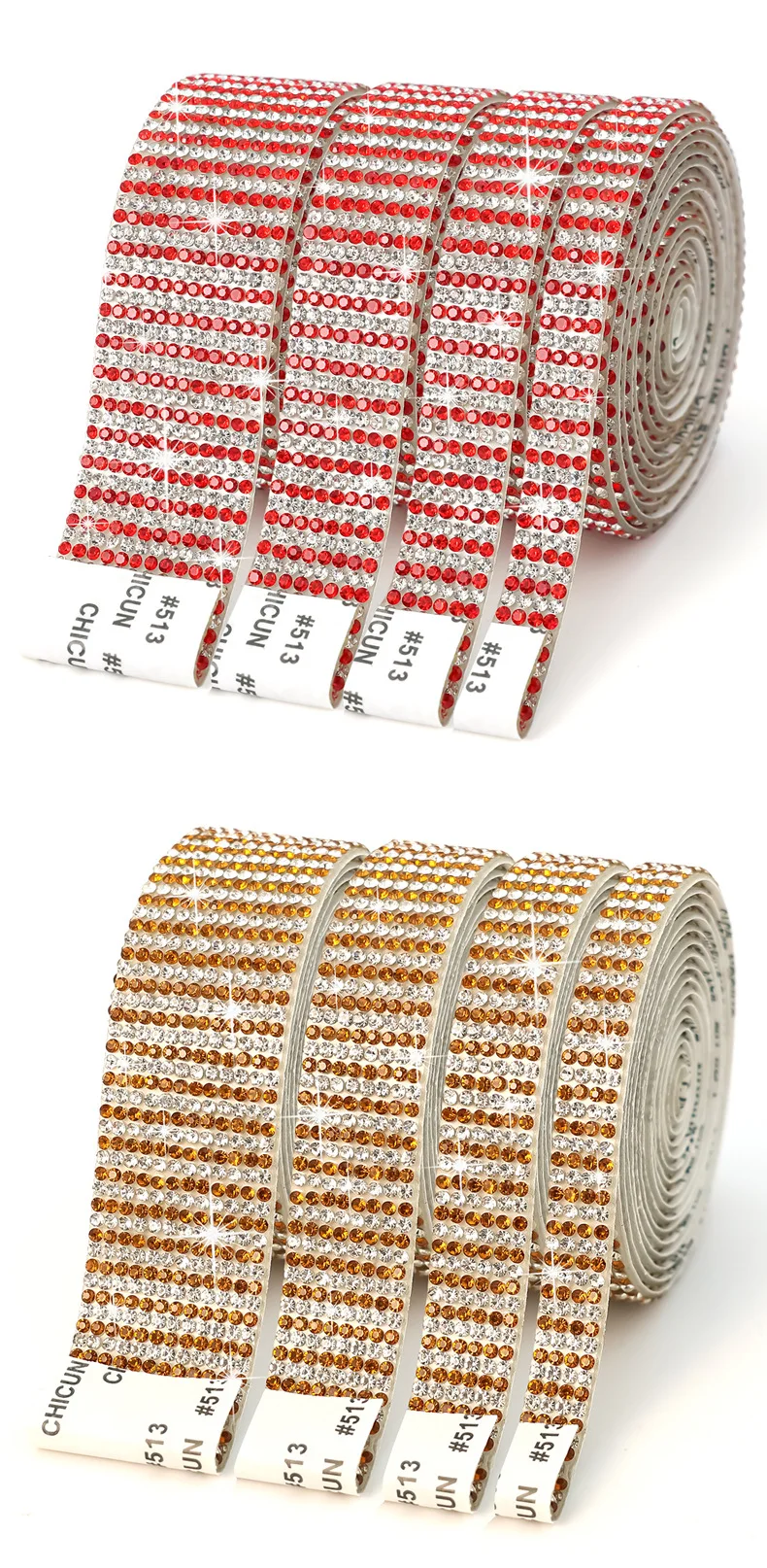 10 Yard Strassbänder Silber mit Abstandshaltern Selbstklebende Kristall-Diamant-Bänder für DIY-Kunsthandwerk Hochzeit Party Geschenkverpackung Dekoration – Detail 4