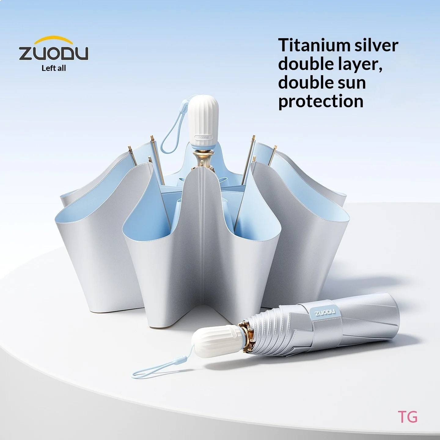 leftdu-sun-umbrella-thick-black-coated-double-use-foldable-titanium-silver-uv-protection-portable