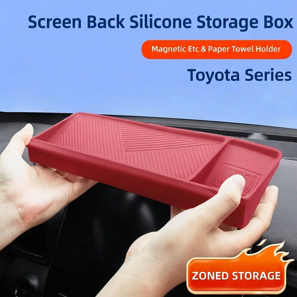 Silicone Minimalist Rear Storage Box for Dashboard Center Organizer for Toyota Avalon 2019-2026
