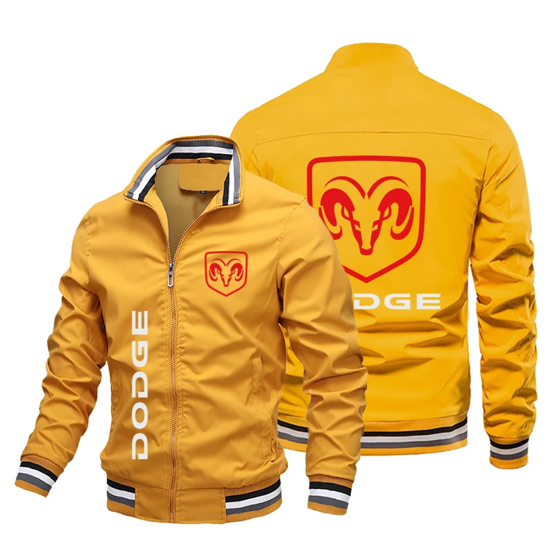 2024 Frühling Herbst neue Männer Jacke Dodge Auto Logo Print Jacke Herren Bomber Anzug lässig Outdoor Sport Mode Reiß verschluss Jacke Mantel