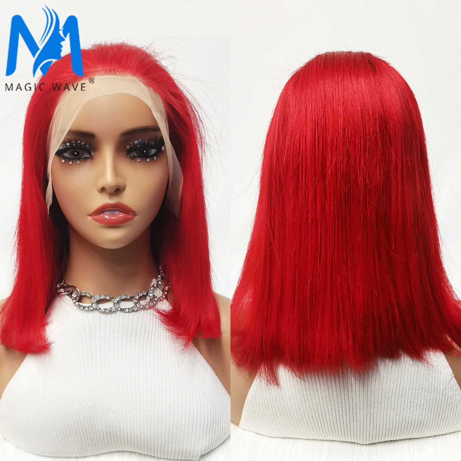 Red Bob Wig Human Hair 13x4 Lace Front Free Part Wig Short Bob Wig for Women 180% Density 10-16 inches Brazilian Remy Hair Wig