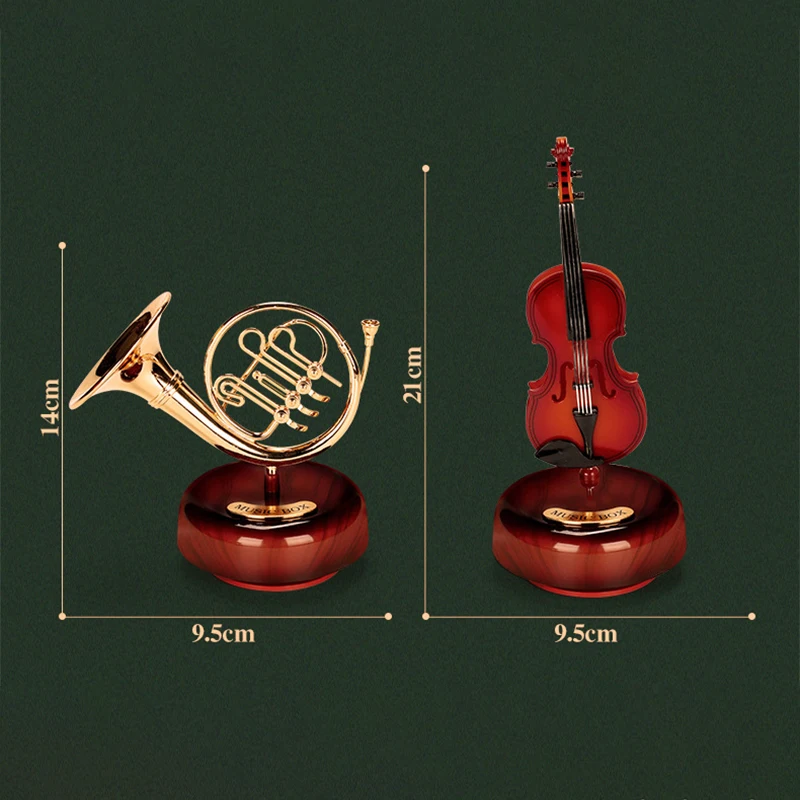 Figurines Violin Model Miniature Creative Guitar Saxophone Music Box Gifts Home Decor  Crafts Nordic Style Instrument Music Box