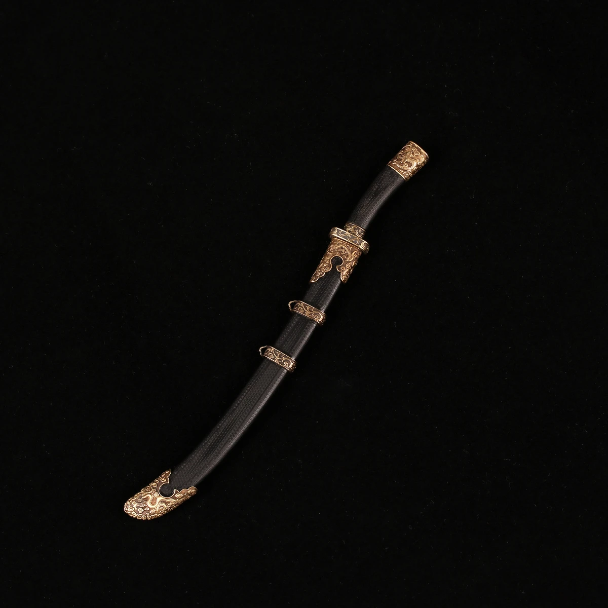 Imagem -04 - Miniatura de Espada Antiga Chinesa Faca Estilo Ming Katana Grau Colecionável Armas Artesanais em Miniaturas 16cm 6.35 1:6