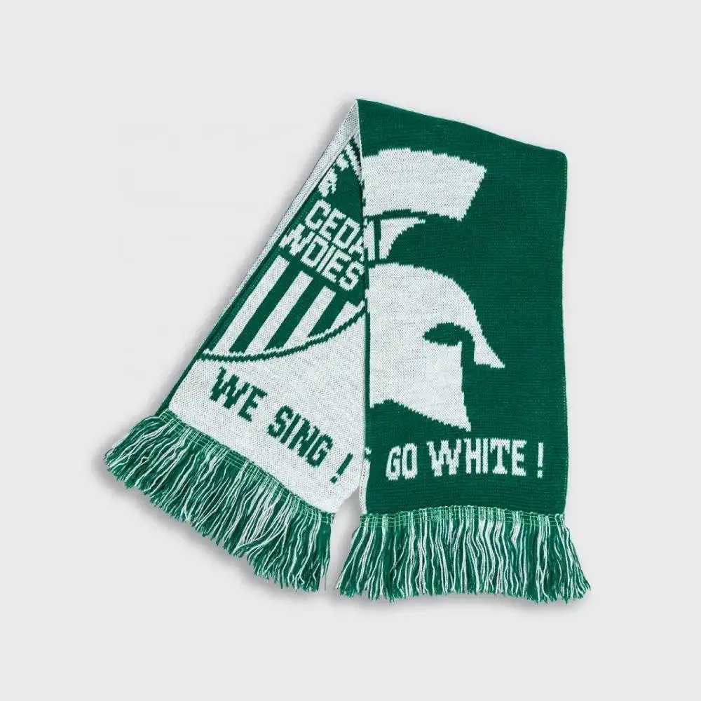 Jacquard Tassel Knitted Fan Scarf Football Fans Scarf Fasvintageorts Soccer Clubblack Quality Cheap Custom Logo Acrylic Women