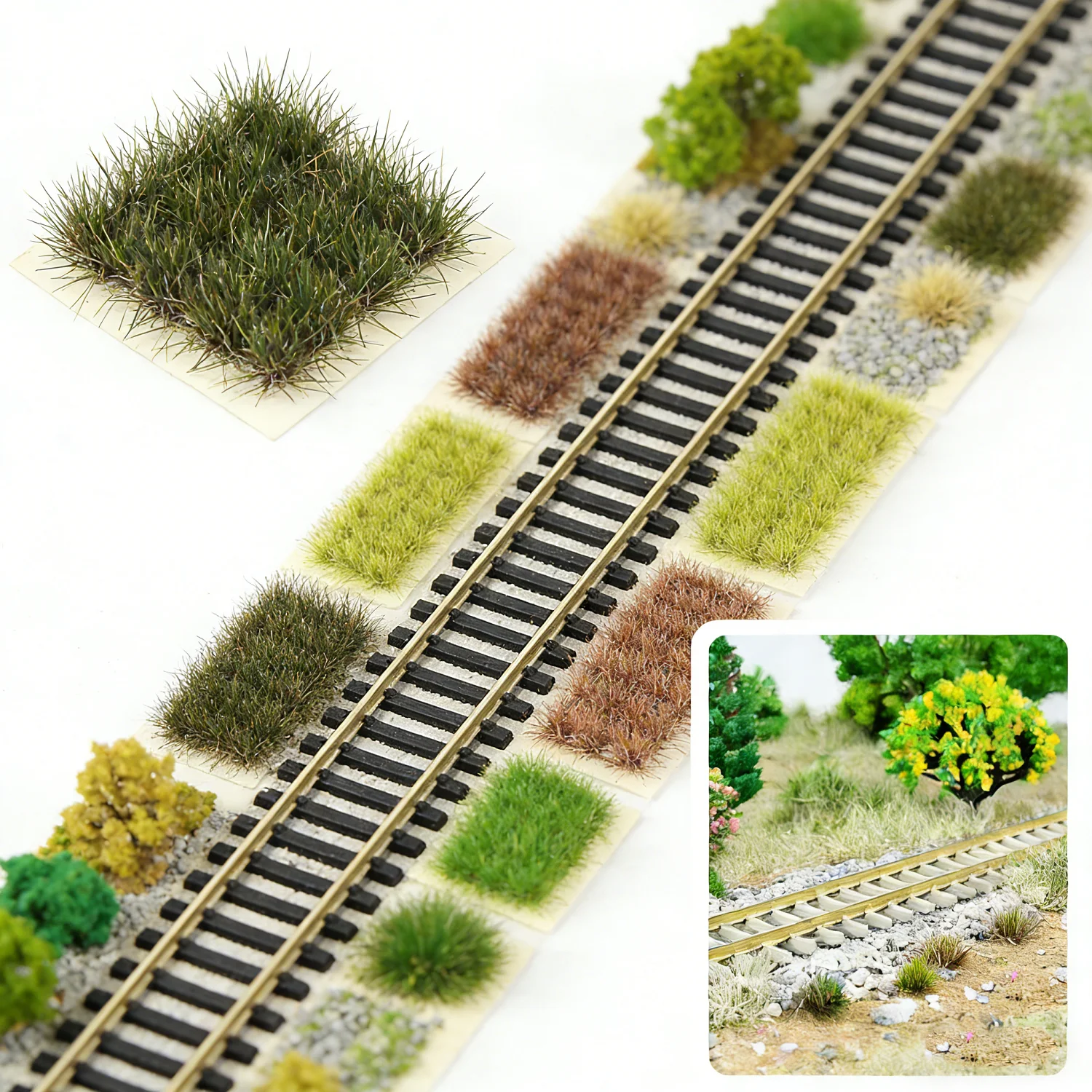 

DIY Model Grass Tufts Boxed Green Simulation Grass for Sand Table Scenery Micro Landscape Handmade Toy Materials
