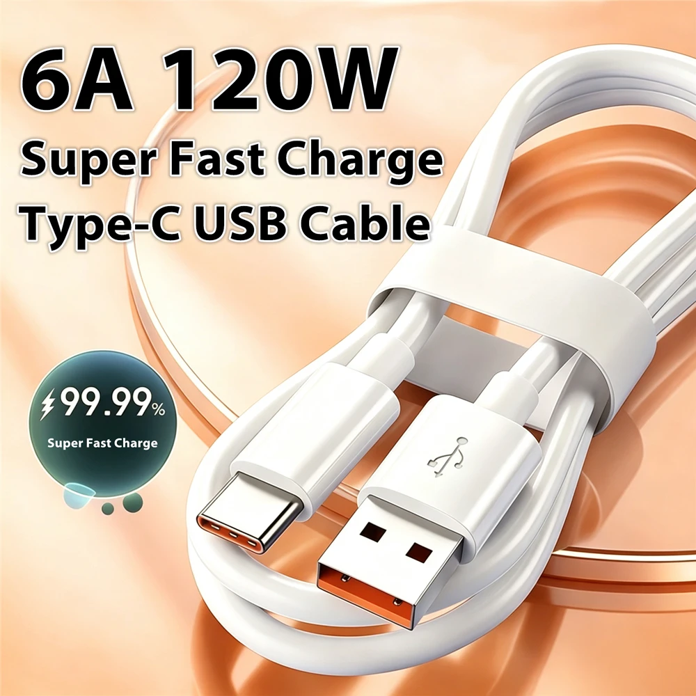 6A 120W Type C USB Fast Charge Cable For Huawei Mate 50 60 P50 P60 Nova 13 14 Honor 200 400 X9 Magic 6 Pro Quick Charging Cable