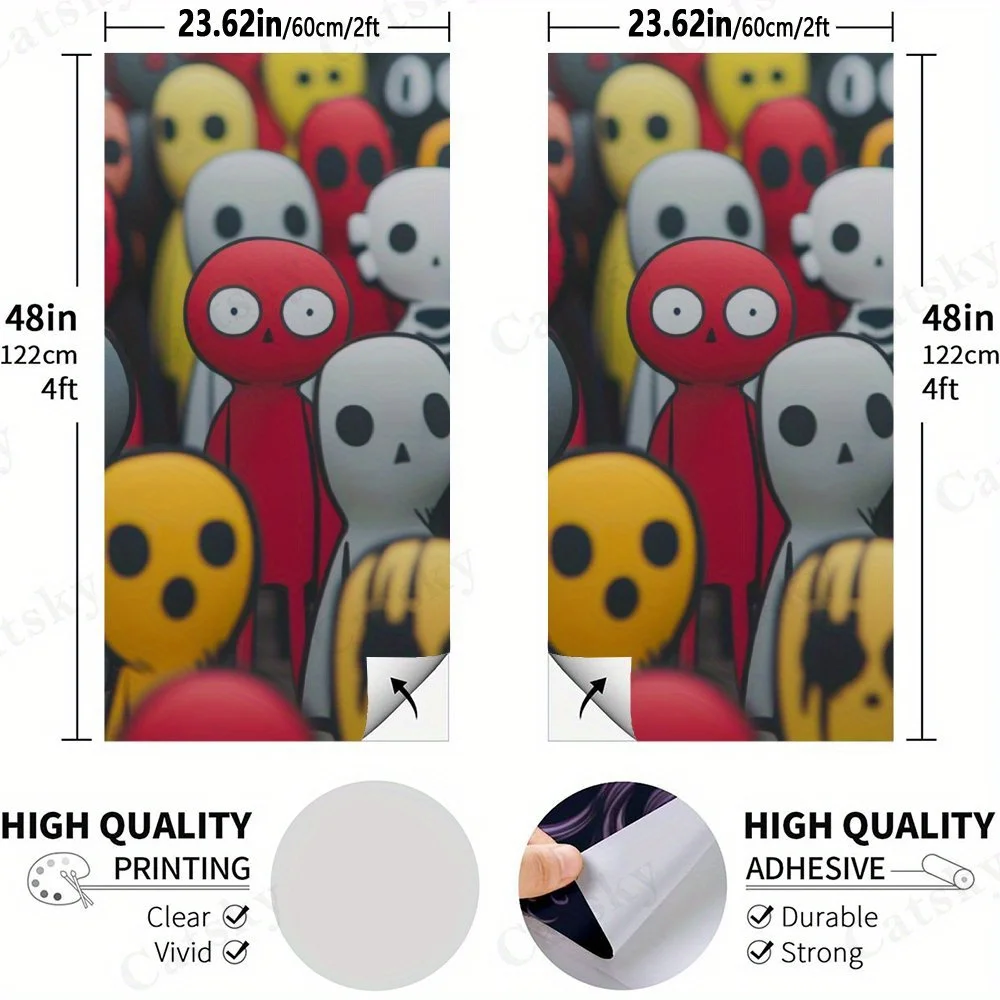 Cartoon Monster Party,2D Flat Vinyl Sandboard Decals - Budget-Friendly and High Value, Bubble-Free and Easy to Stick, Waterproof