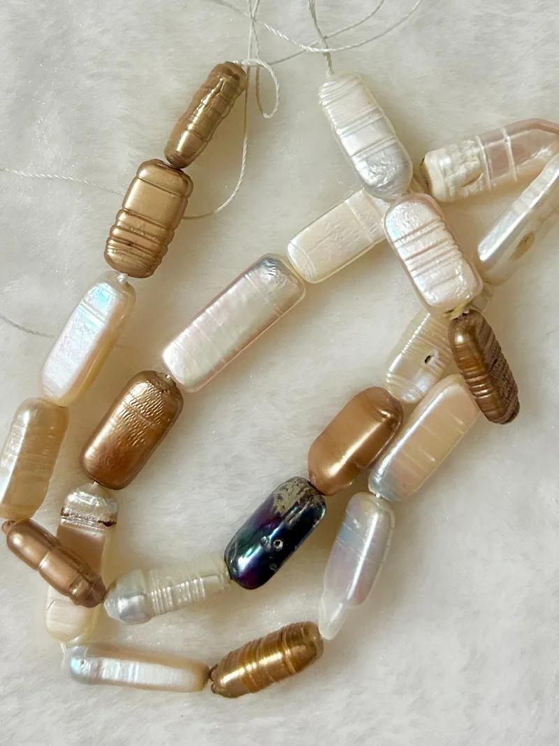 Natural Rectangular Block 5x7x17mm Multi-color Semi-finished Necklace Bracelet