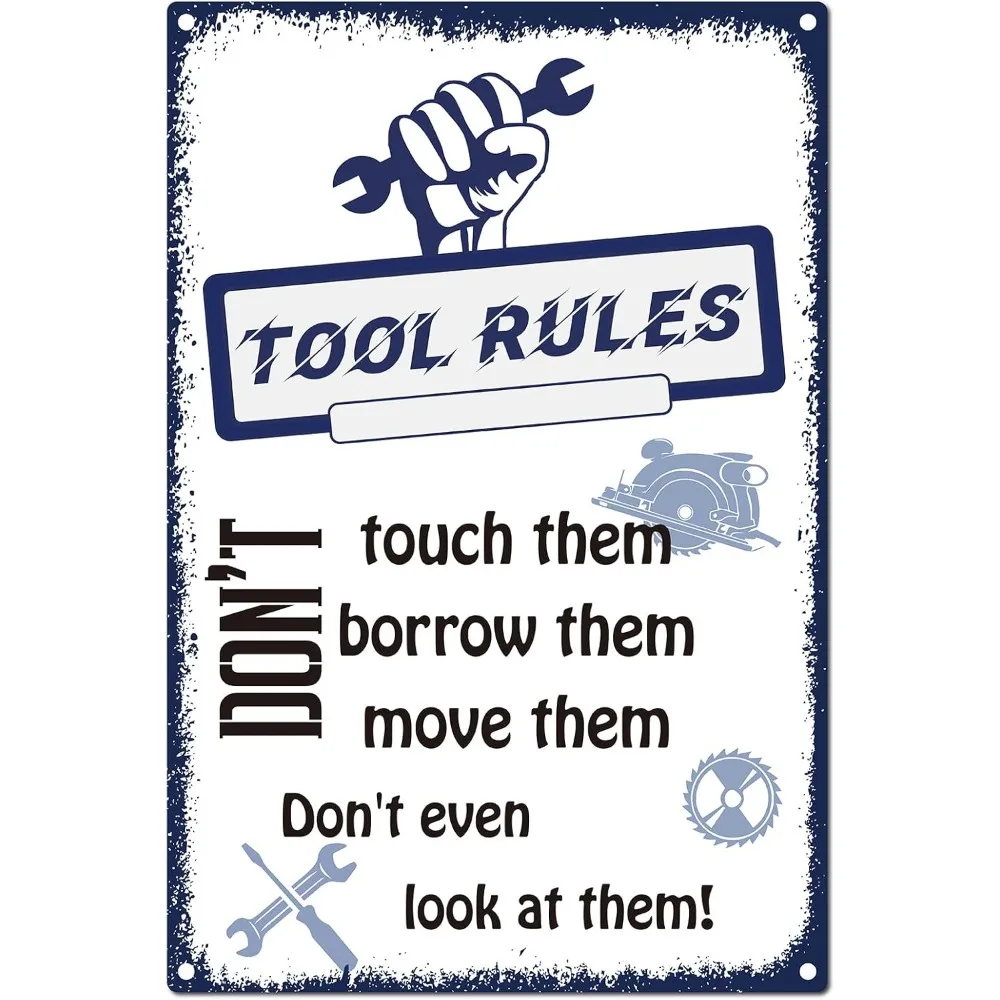 قواعد الأداة علامة لوحة القصدير بورو اللمس تتحركهم لا حتى أنظر لهم علامات معدنية خمر ريترو ملصق الجدار الديكور