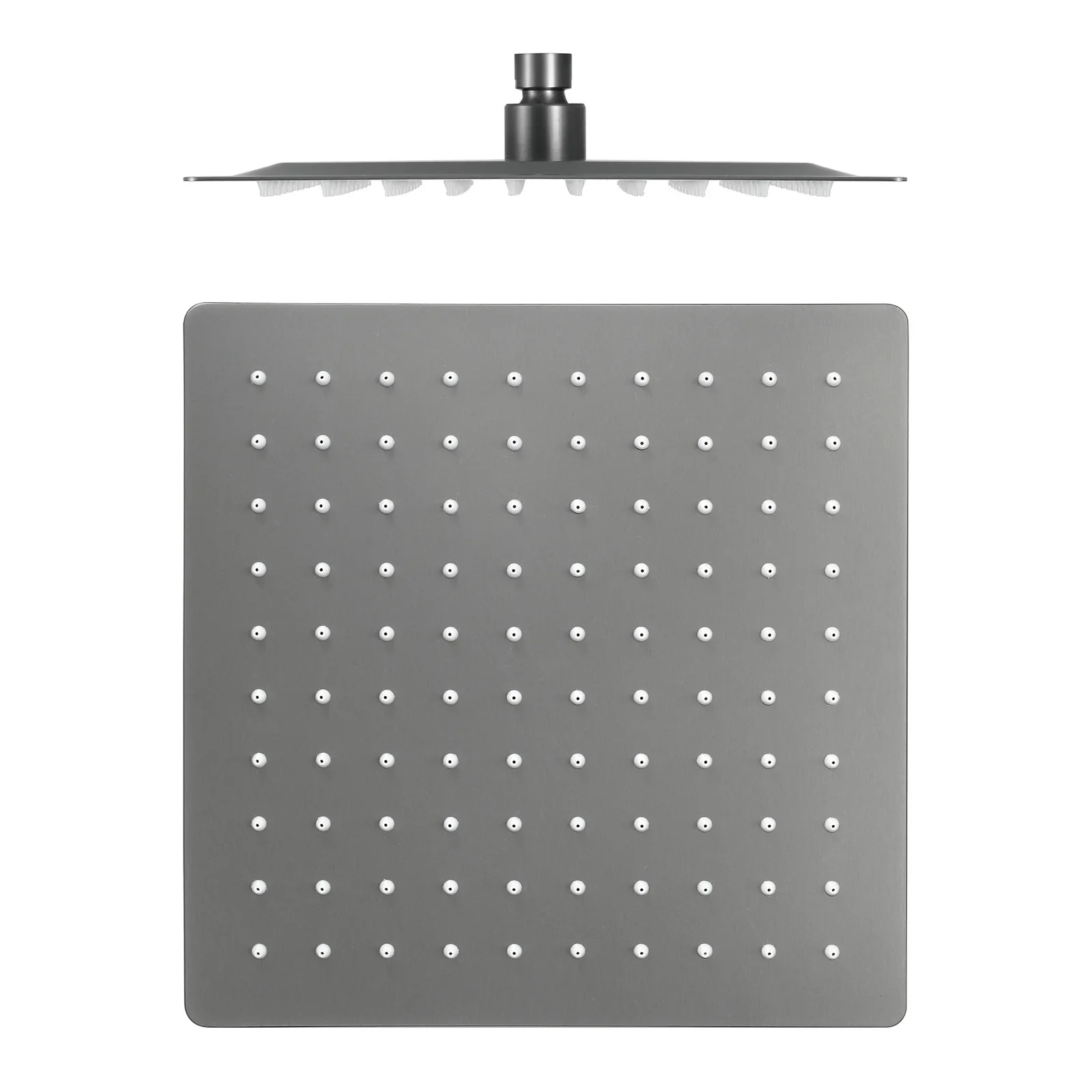 Gunmetal gray Square Rainfall Shower Head Ultrathin Stainless Steel Shower Head Bathroom Top Rain Head Shower Faucet Head