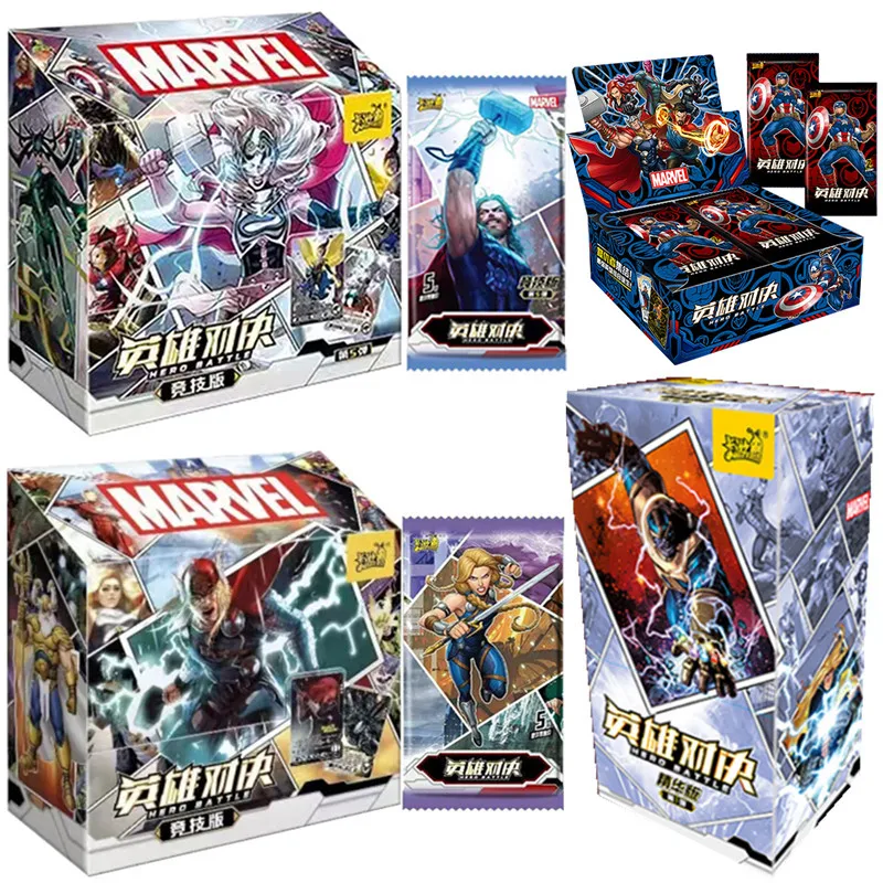 

2023 Kayou Marvel Cards Spider-Ma CR Thanos The Avengers Hero Battle Thor Flash Gold Card Game Collectile Toys with Card Sleeves