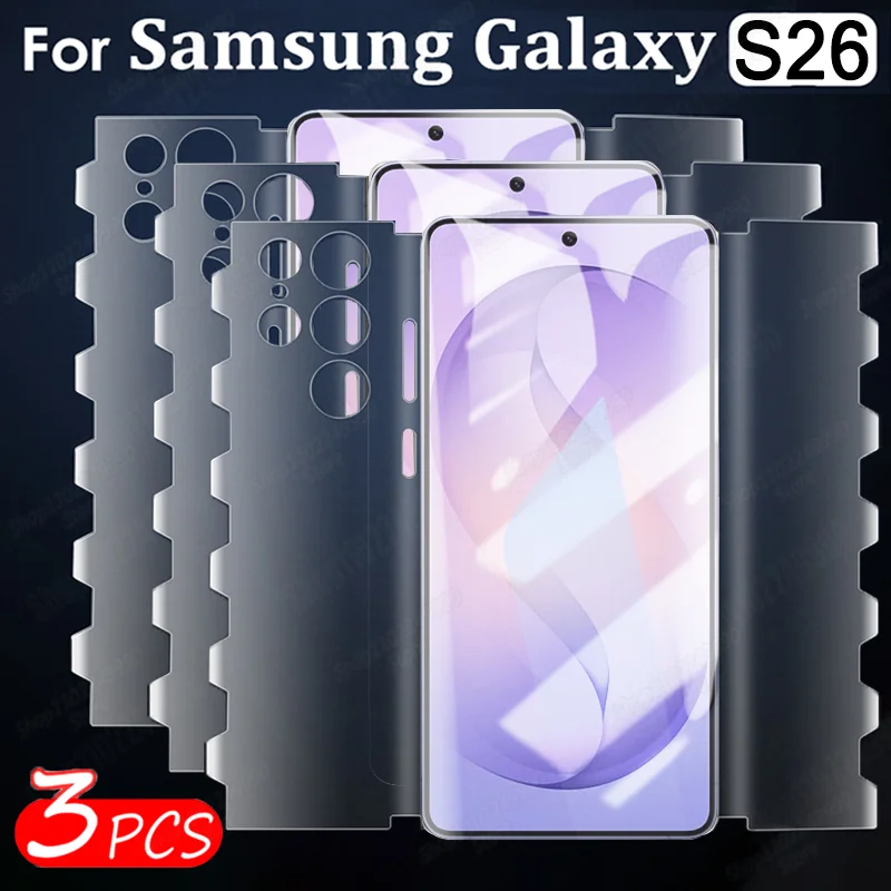 Película de hidrogel de mariposa para Samsung S26 Ultra S24 Plus S23 S22 S21 S20 S25, Protector de pantalla para Samsung Note 20 Ultra, 3 uds.