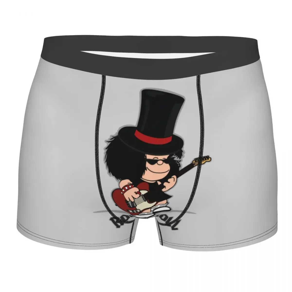 Cool Comic Mafalda Rock Guitar Boxers Shorts Panties Male Underpants Breathable Cartoon Quino Manga Briefs Underwear