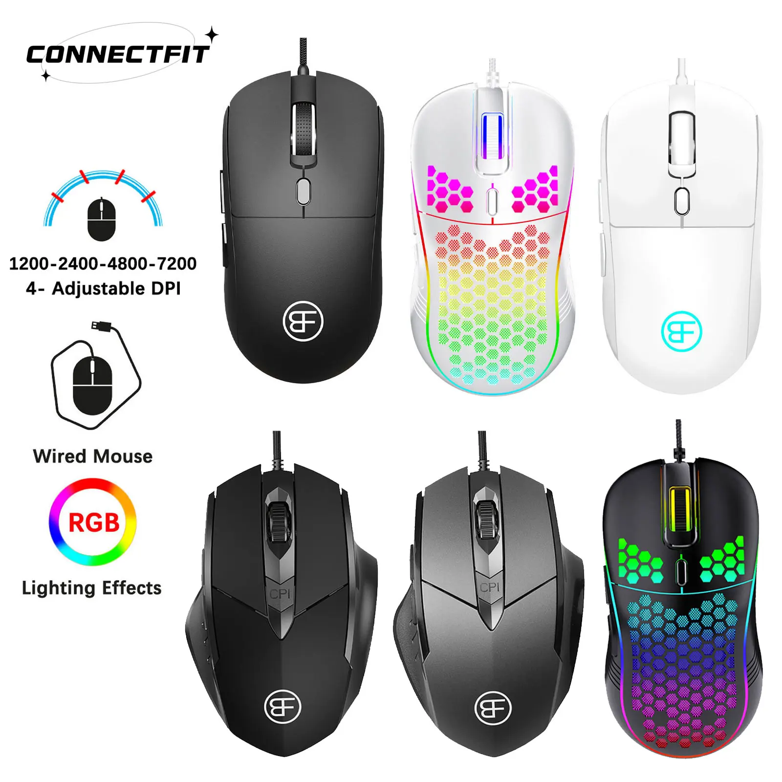 USB Wired Gaming Mouse Mechanical Mice USB Luminous Light Mouse Adjustable Optical Gamer Mice for Laptop PC Computer Game