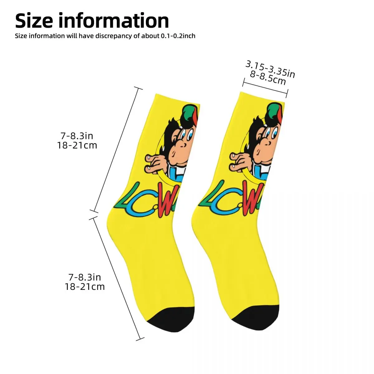 3D printing cosy Unisex Socks,Hip Hop Lc Waikiki Monkey Essential Interesting Four Seasons Socks image 4