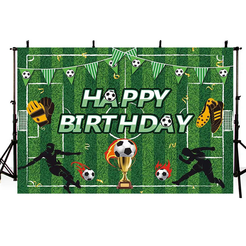 

Mehofond Boy Birthday Party Photo Background Football Soccer Field Sport Poster Baby Shower Photograph Backdrop Studio Photozone