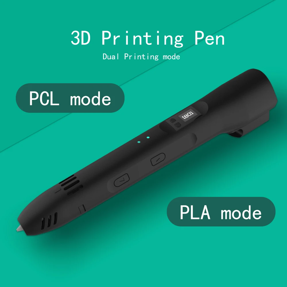 

QCREATE 3D Pen Low and High Temperature Dual Modes Fits 1.75mm PLA PCL Filament LCD Display 8-Speed and Temperature Regulation