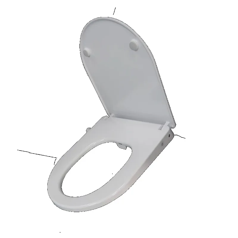 D-shaped quick-release bidet toilet seat with dual spray self-cleaning and heated seat