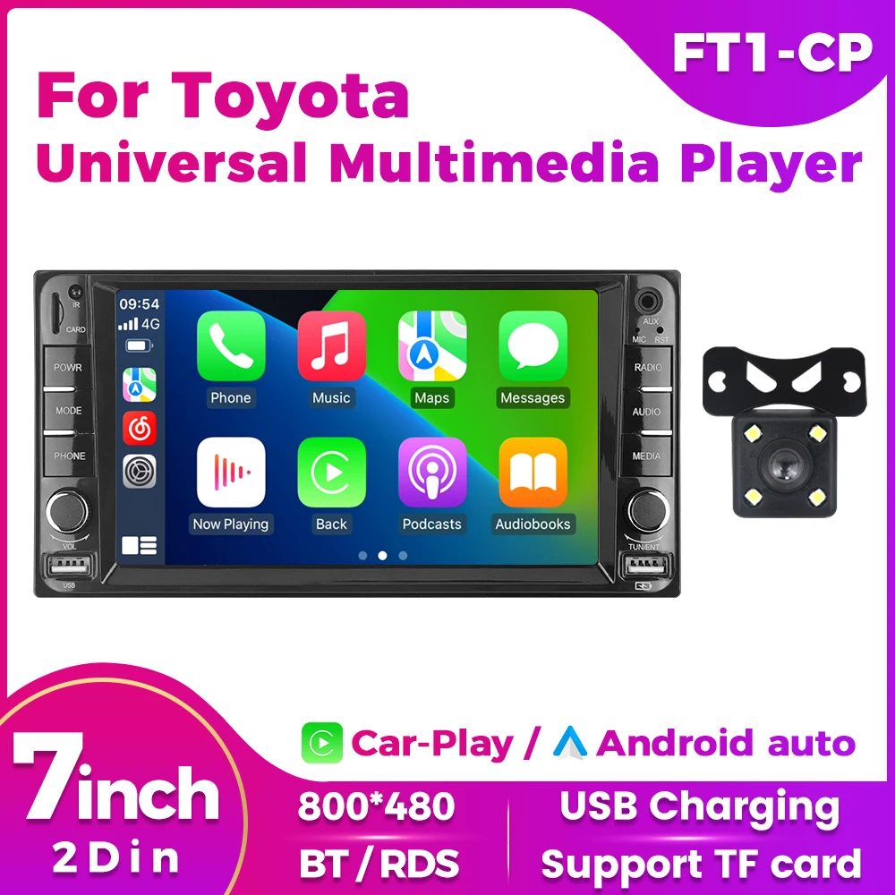 7inch Wireless Carplay Android auto Car Radio For Toyota Corolla Camry Vios Crown RAV4 multimedia player 2din DSP GPS Navigation 