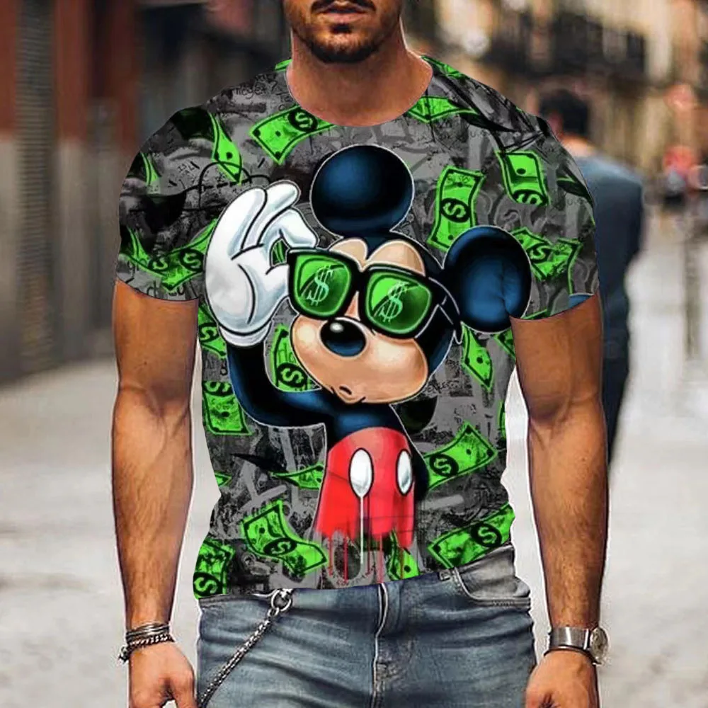 

Street Mickey Minnie Anime Summer best-selling New Round Neck Youth T-shirt children's T-shirt short-sleeved Japanese Top Y2k