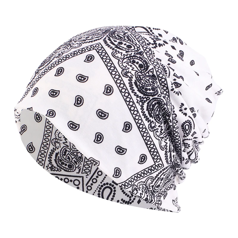 Winter Paisley Pattern Baggy Beanie Hat For Men Women Slouchy Hat Skiing Warm Cap Hip Hop Baggy Cap Chemo Cap Thin Turban