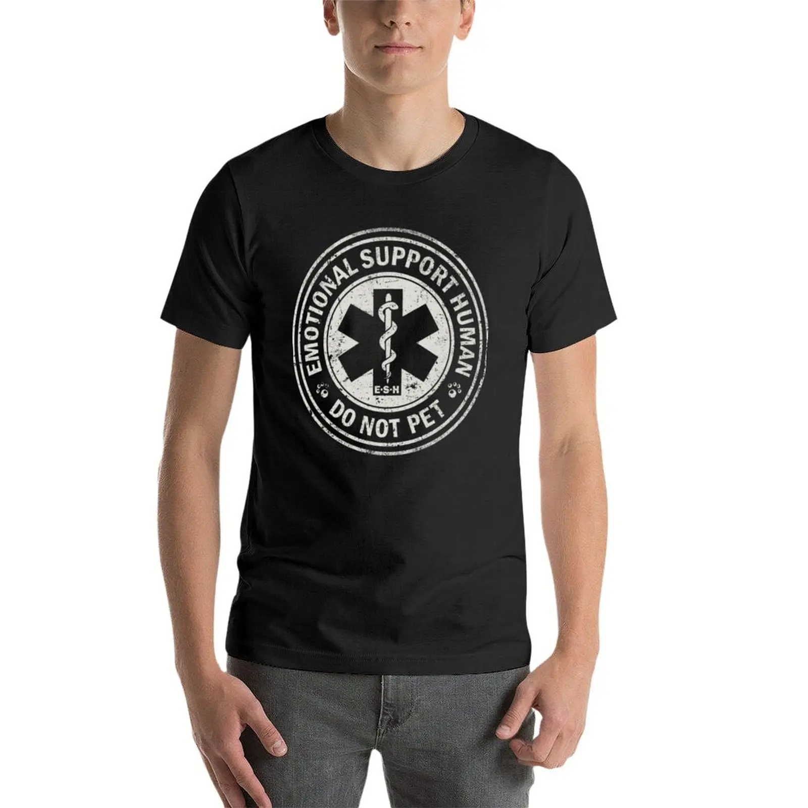 Emotionale Unterstützung Mensch-Unterstützung Tiere T-Shirt Schwergewichte ästhetische Kleidung maßge schneiderte Herren Baumwolle T-Shirt