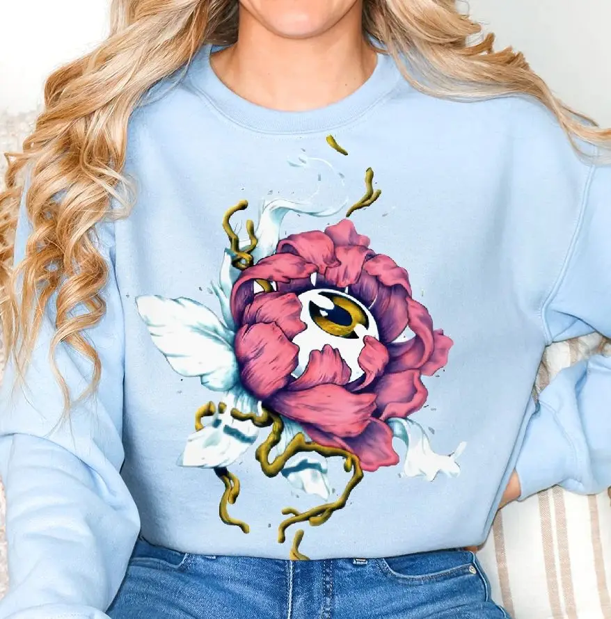 

Casual Crewneck Sweatshirt，Y2K Hoodie Women, Oversized Sweatshirt, Cute Hand-Painted Bunny, Korean Graphic Art,Fleece Lined Warm