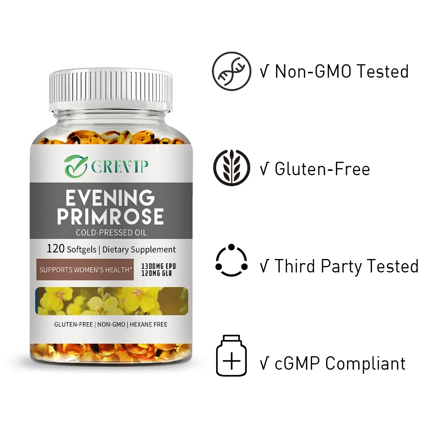 Evening Primrose Oil - Anti-aging Antioxidant Strong Bones Enhance Immunity for Women