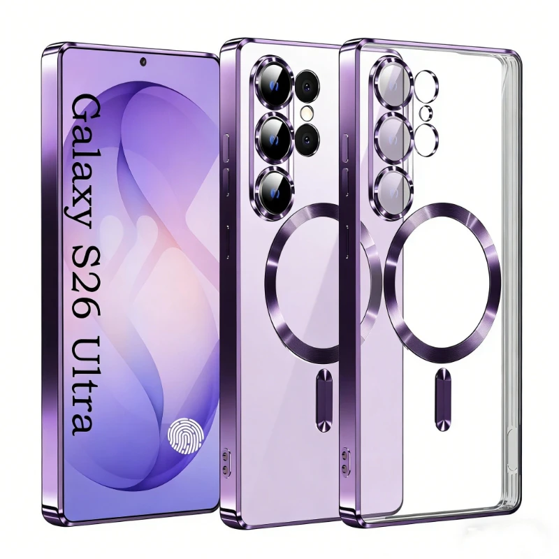 Luxe transparante magnetische draadloze oplaadhoes voor Samsung Galaxy S26 S25 S24 S23 S22 S21 Ultra Plus FE Note 20