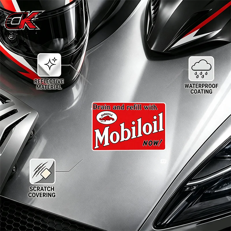 Gas Station Car Sticker  Retro Oil Sign Decoration Waterproof customizable for Car Motorcycle Laptop Auto Body Decoration