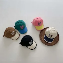 2024 Korea Brief Kinder Baseball mützen Mode Herbst Jungen Mädchen Sonnenschirm Match Farbe Ente Zunge Hüte Baby Peaked Cap