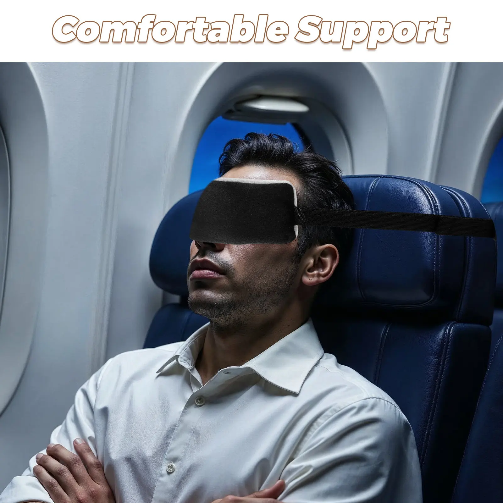 2Pcs Airplane Car Train Sleeping Comfort Headband Wide Adjustable Head Support Band Lightweight Foldable