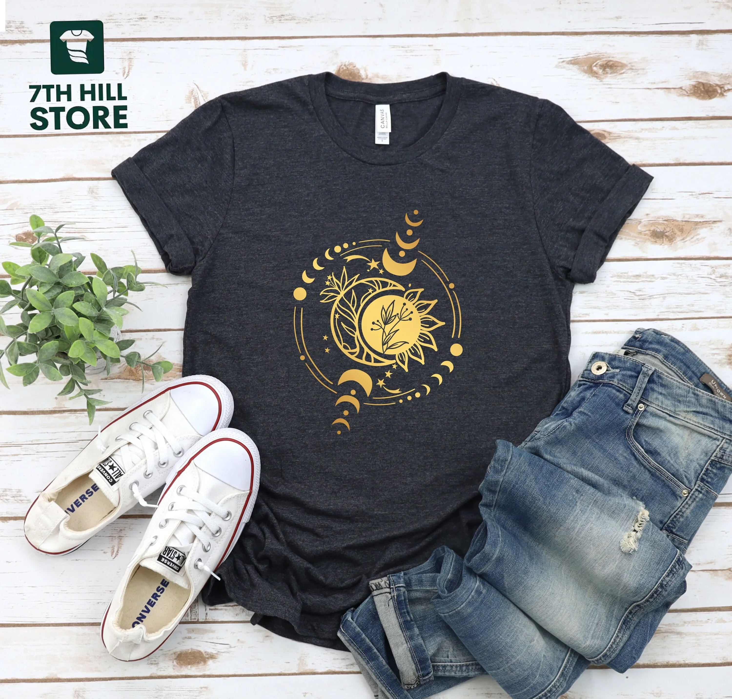 Sun and Mystic Moon T Shirt Celestial Spiritual Astrology Horoscope Mental Health for Mother
