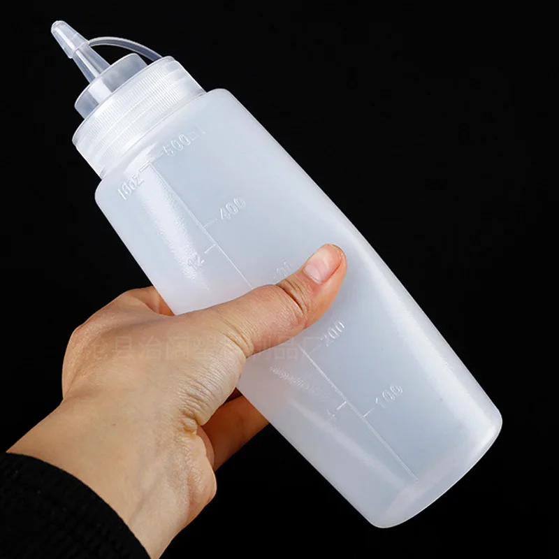 240–1000 ml Kunststoff-Squeeze-Typ mit spitzem Mund, umweltfreundliche Flaschen, Behälter für Saucen, Ketchup, Grillsirup, Öle