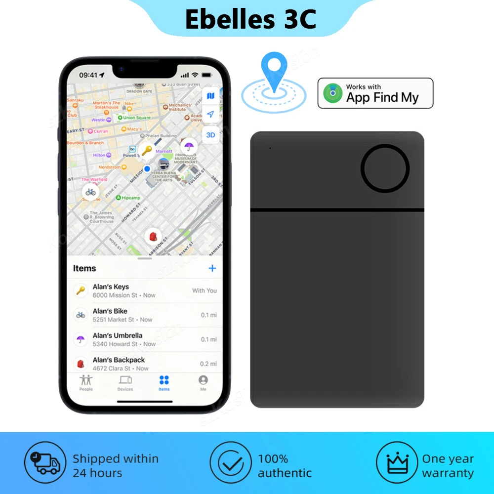 스마트 태그 지갑 추적 카드 파인더, iOS Find My APP 전용 호환, 글로벌 미니 GPS 추적기, 열쇠 가방 가방