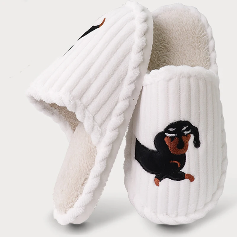 House Fuzzy Slipper Women Sausage Dog Puppy Fluffy Winter Warm Fur Plush Indoor Lazy Female Thermal Furry Home Shoe Flat Ladies