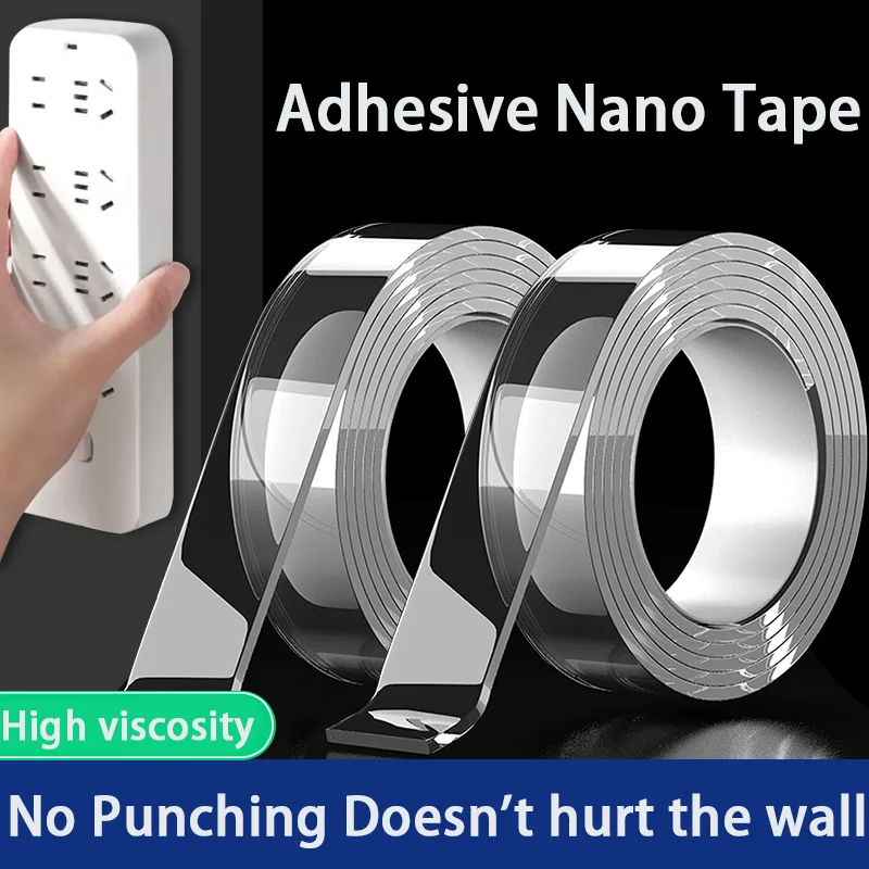 

Nano Double sided Adhesive Tape Extra Strong Waterproof Transparent Traceless Tape Thickened Reusable Decorative Tape Home Tools