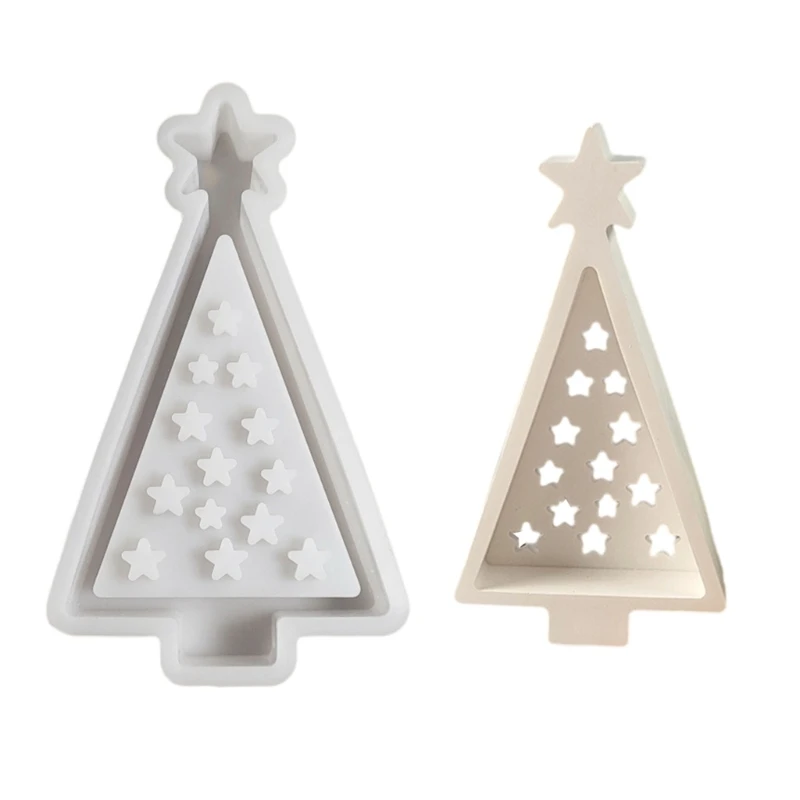 

Holder Mould Flexible Silicone Mold for Office Decoration Hollow Christmas Tree Candlestick Embellishment Mold