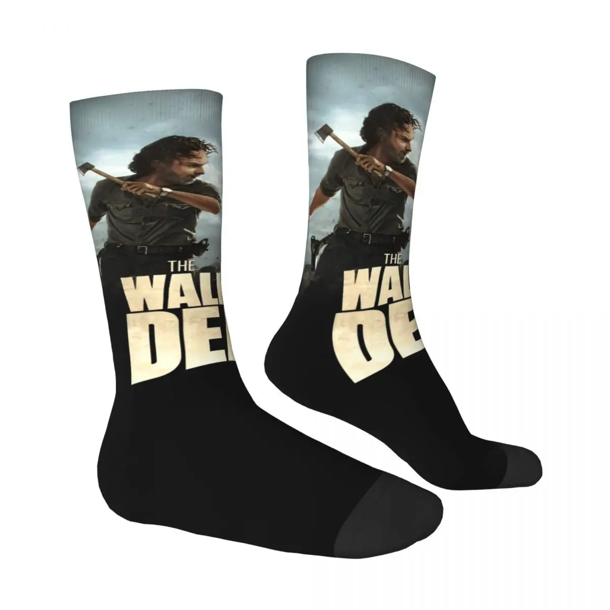 Medias The Walking Dead, calcetines informales con patrón de televisión de terror americano, calcetines antideslizantes de primavera, calcetines cómodos para escalar para hombres