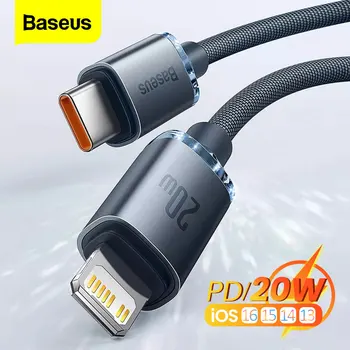 Cable Baseus PD 20W USB tipo C para iPhone 14 13 12 Pro Max Cable de carga rápida cargador para iPhone 11 Xs X iPad Cable de datos 2m