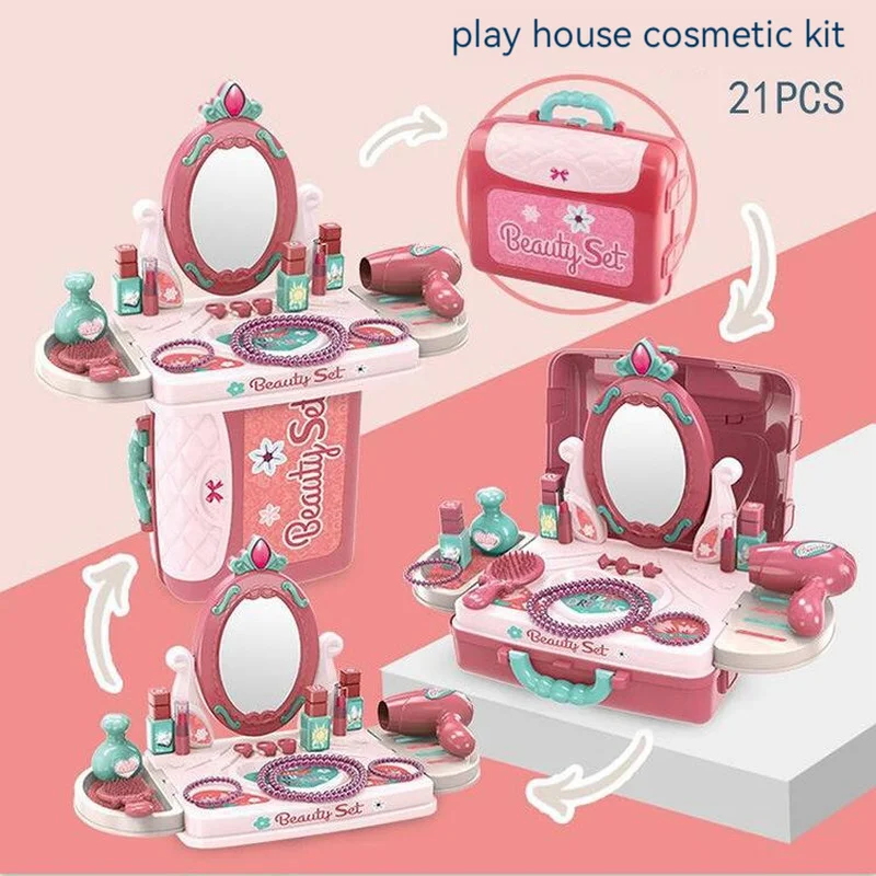 Beauty Fashion Toys Girls Princess Dressing Makeup Toy Set Kids Beauty Toy Children's Simulation Dressing Table Pretend Play Set