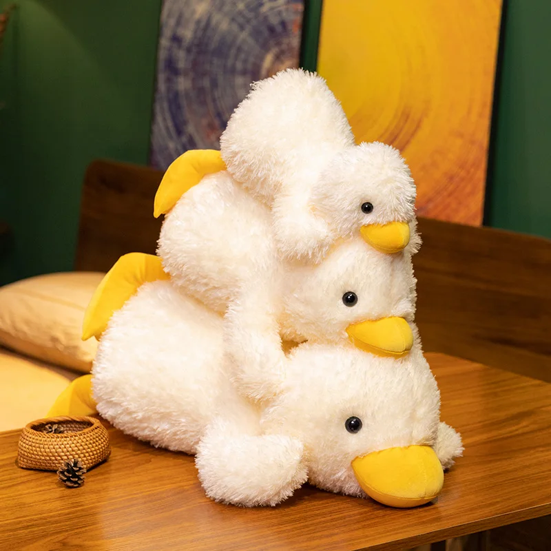 45-75 CM Bella Simulazione Del Fumetto Anime Anatra Farcito Giocattolo Kawaii Anatra Gialla Per Bambini Lenitivo Bambola Cuscino Bambola Fatta A Mano regali
