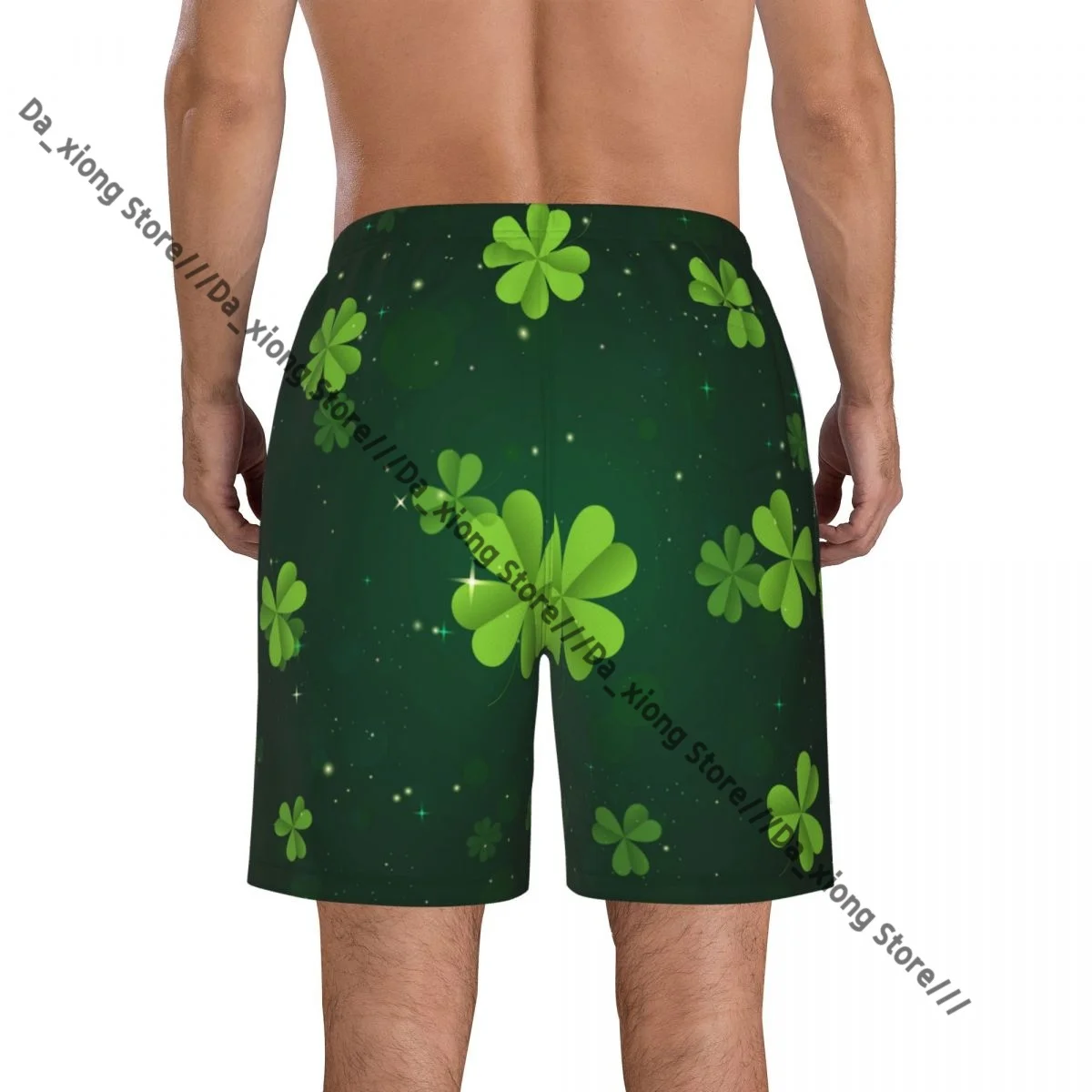 Picture 4: Men Beach Short Quick-drying Swimming Trunk Clover Leaves Swimwear Swimsuit Bathing Shorts