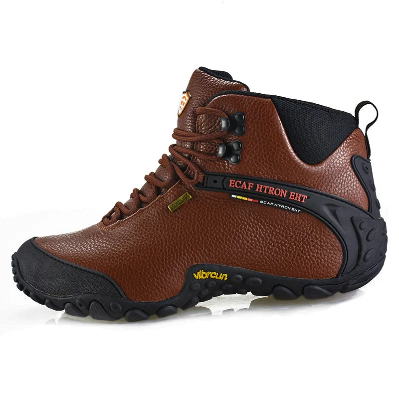 Men's Fashion Genuine Leather Motorcycle Boots Outdoor Sneakers Hiking Boots Leisure Climbing Mountaineering Sports Shoes