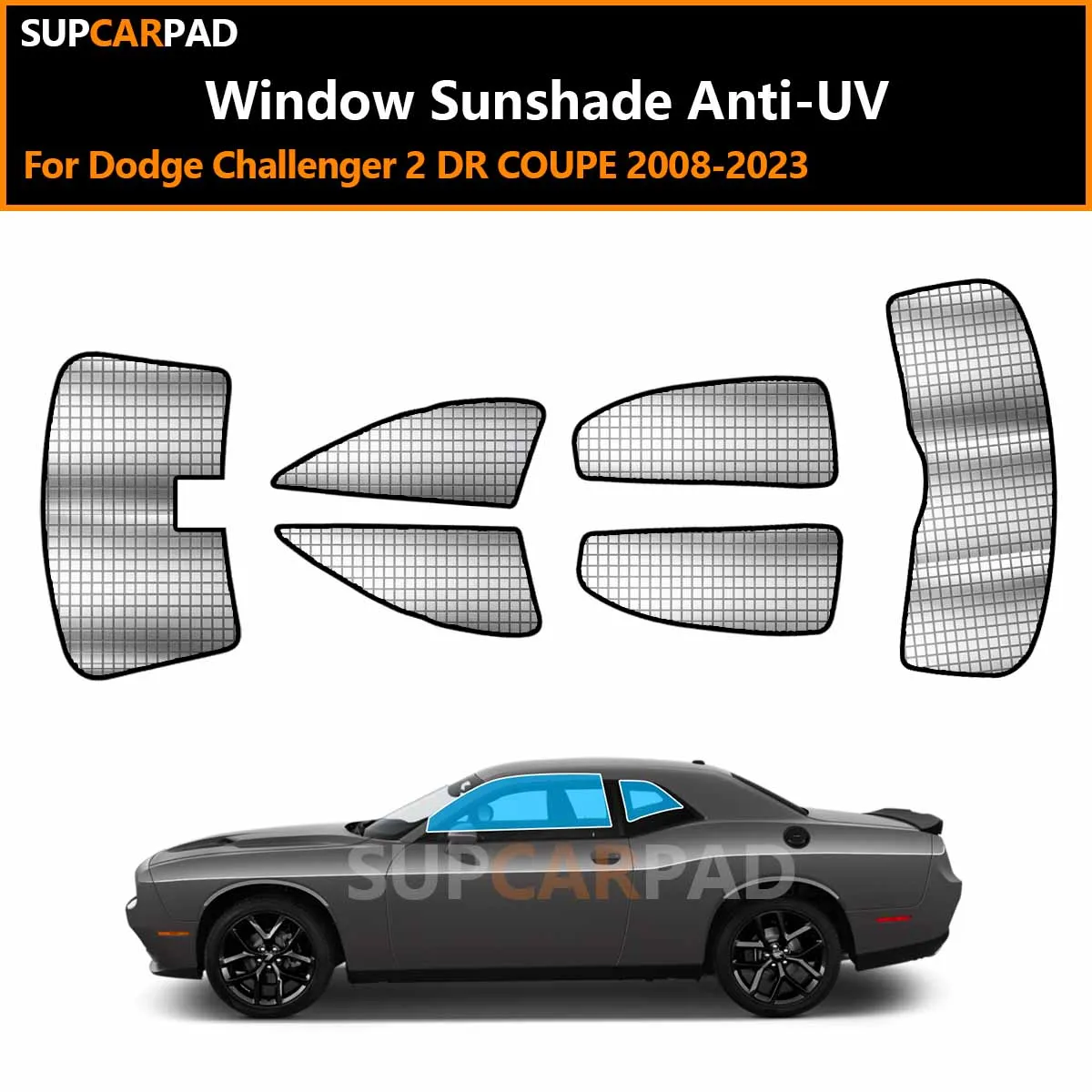 

Для Dodge Challenger 2 DR COUPE 2008-2023: Индивидуальные солнцезащитные шторки на окна автомобиля, анти-УФ, козырьки-дефлекторы, аксессуары