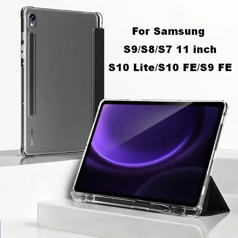 Clear Crystal Case For Samsung Tab S12+ S10 S9 S8 S7 FE Plus 12.4 S11 S10 Lite S9 FE S9 S8 S7 A11 A9 8.7 Plus 11 A8 S6Lite Cover