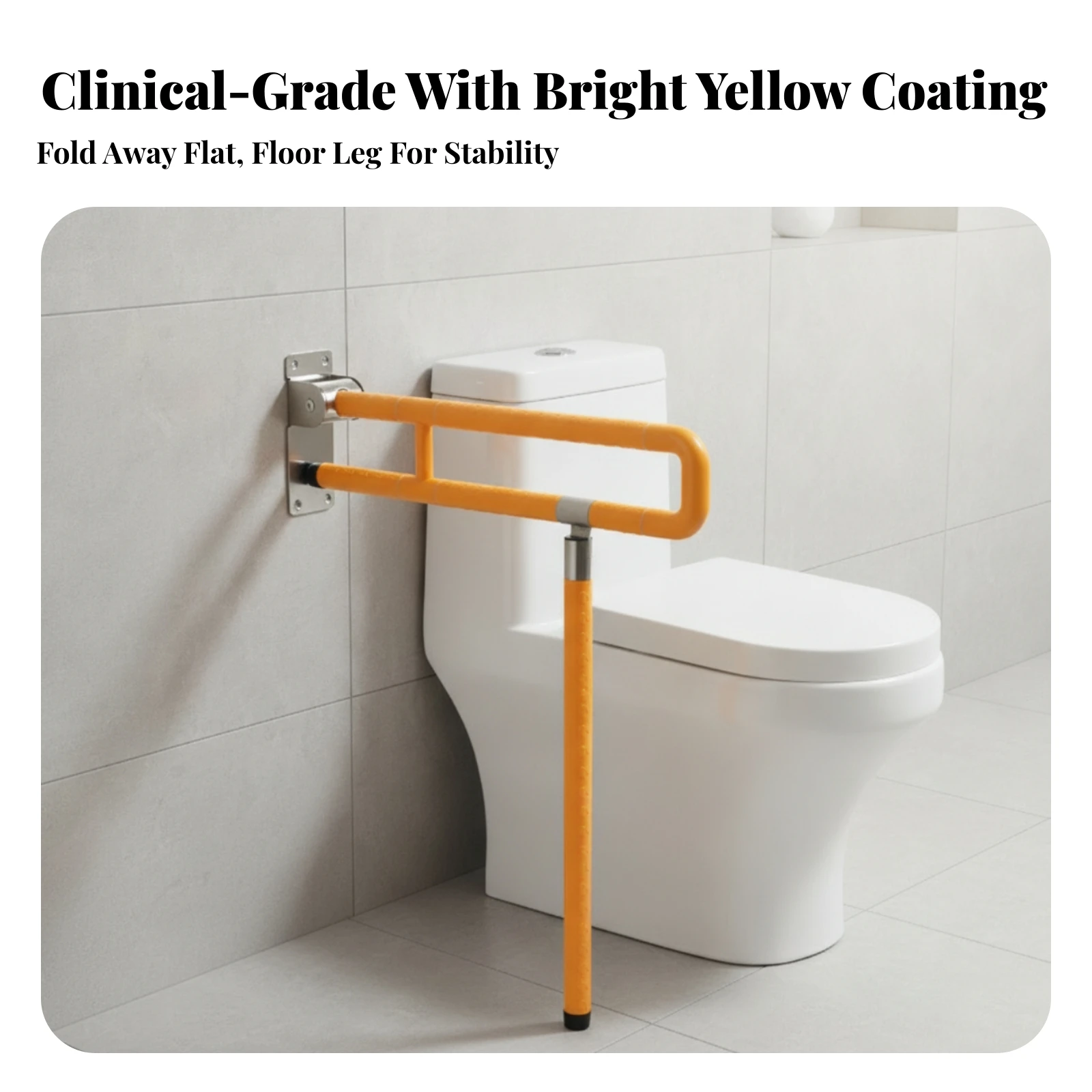 Toilet Grab Rail Heavy Duty Toilet Safety Rail with Wall Mount Folding Grab Bar Rust-Resistant Bathroom Safety Handrail