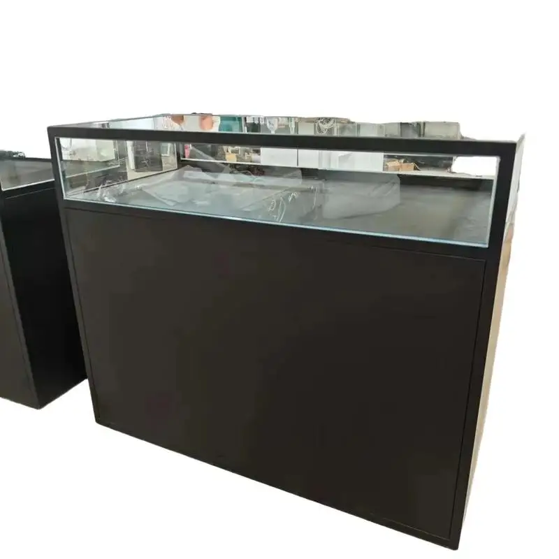 custom.Customized Size and Color Modern Eco-Friendly Floor Standing Jewelry Display Rack with Sliding Door and Lock