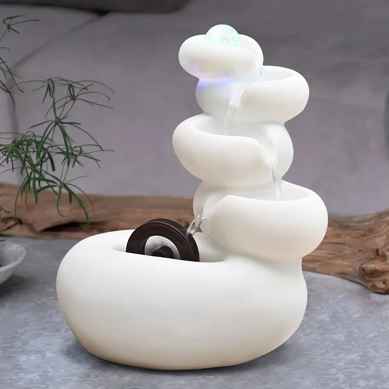 Modern Luxury Recirculating Waterfall Fountain Feng Shui Home Decor Entryway Accent Piece Zen Water Feature for Living Room